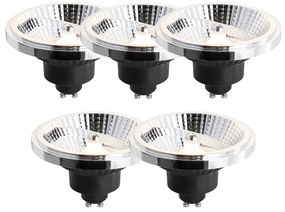 Set de 5 becuri LED GU10 dimabile 111mm 10.5W 770lm 2700K