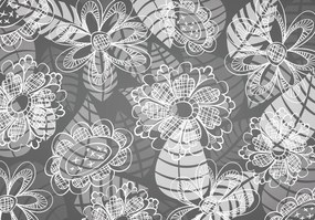 Fototapet - Flori - gri (152,5x104 cm)