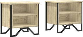 vidaXL Noptiere, 2 buc., stejar Sonoma, 40x30x40 cm, lemn prelucrat