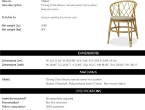 Scaun din ratan natural design LUX Alvaro