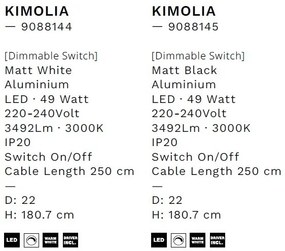 Lampadar/Lampa de podea LED stil minimalist KIMOLIA alb