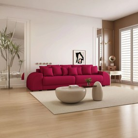 Canapea extensibilă dumonde cu 2 lăzi de depozitare si sezut confortabil din spuma high-density, Verona Zoom Red 310x100 cm