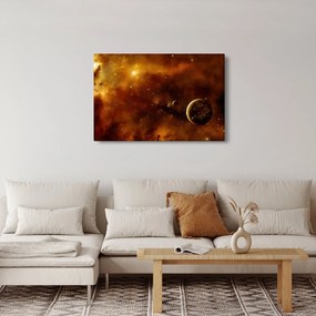 Tablou - Planete cu nebuloasă (90x60 cm)