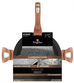 Set tigai marmorate (3 piese) din aluminiu forjat Rose Gold (Cupru) Metalic Line Berlinger Haus BH 1280N