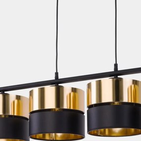 Lustră pe cablu HILTON 4xE27/15W/230V alamă/neagră