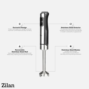 Mixer vertical ZİLAN ZLN3994, 1200W, 15 viteze, functie Turbo, İnox