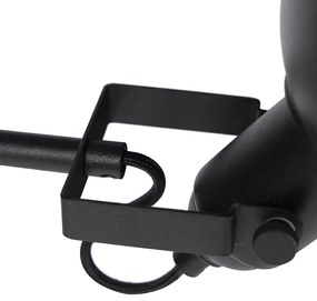 Lampă de podea industrială neagră cu auriu cu 1 lumină - Tommy