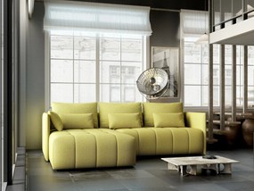 Colțar extensibil dumonde cu ladă de depozitare si sezut confortabil din spuma high-density, Malta Enjoy Green 235x185 cm