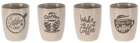 Set de 4 căni din gresie EH CoffeeTime, 280 ml