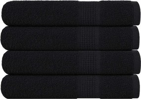 vidaXL Prosoape FROGN 4 buc., negru, 100x200 cm, 360 g/m²