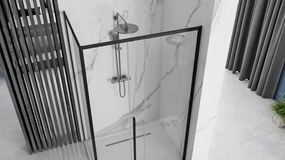 Cabina de dus SOLAR cu cadita neagra 100x80 cm negru mat