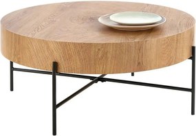 Masuta cafea BROOKLYN, stejar natural/negru, 80x80x37 cm