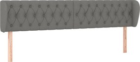 vidaXL Tăblie de pat cu aripioare gri închis 183x23x78/88 cm textil