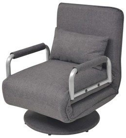 vidaXL Scaun pivotant și canapea extensibilă, gri închis, textil