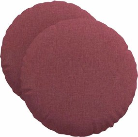 vidaXL Perne de Șezut 2 pcs Roșu Vin Ø50 x 19 cm țesătură