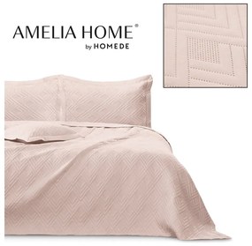 Cuvertură roz-deschis matlasată din microfibră 220x240 cm Ophelia – Restilo