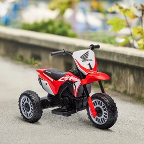 HOMCOM Motocicletă Electrică pentru Copii 6V Honda CRF450RL Licențiată Roșu 3 Roți 18-36 Luni | Aosom Romania