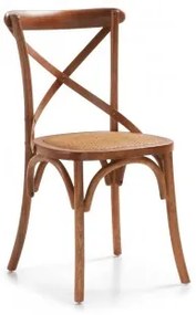 Scaun din lemn si sezut din ratan, Paris Stejar, l45xA42xH86 cm