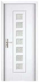 Usa Interior din MDF Novo Doors ND236, Cadru din Lemn Masiv, Geam Sablat, KIT COMPLET, Toc , Manere si balamale incluse (Culoare: Wenge, Toc: