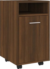 vidaXL Dulap lateral cu roți stejar maro 33x38x60 cm lemn prelucrat