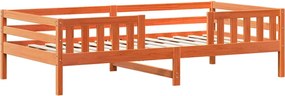 vidaXL Cadru pat fără saltea, maro ceruit, 75x190 cm, lemn masiv pin