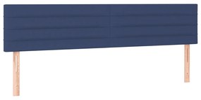 Pat continental cu saltea, albastru, 160x200cm, material textil Albastru, 160 x 200 cm, Benzi orizontale