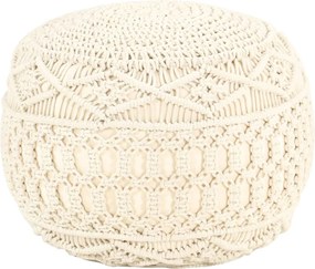 vidaXL Taburet puf macrame lucrat manual, 45 x 30 cm, bumbac