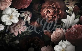 Tapet Bloomy Bouquet, Black, Rebel Walls