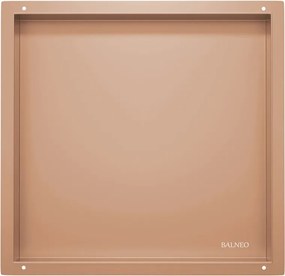 Raft incastrat patrat Balneo Wall-Box No Rim 30x30x10 cm cupru lucios fara rama