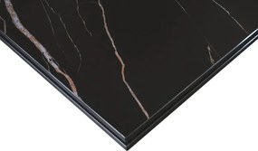 MIRABELLE -MASA BLAT DREPTUNGHIULAR NEGRU CU AURIU MAT EXTENSIBILA-PICIOR METALIC BRONZ 180 cm/ 90 cm