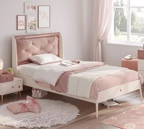 Pat 120x200 cm modern pentru fete cu tablie tapitata ,   Colectia Elegance