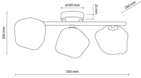Lustră aplicată LAVA 3xG9/8W/230V bronz/bej fumuriu