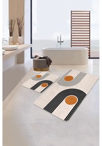 Covorașe de baie bej 2 buc. din catifea 60x100 cm Dot Arch – Mila Home