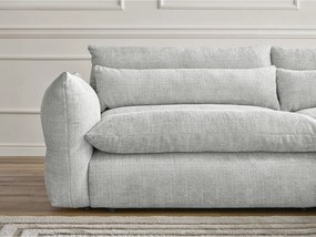 Canapea gri deschis cu tapițerie din chenille 276 cm Neil – Bobochic Paris