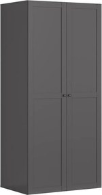 Dulap FLEX, gri grafit, PAL, cu 2 usi, 100x66x218 cm