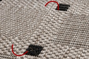 Covor sisal Floorlux 20079 Pătrat argintiu si negru - SECUNDAR-COTATI PRODUSUL