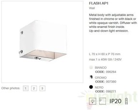Aplica de perete cu iluminat up-and-down, FLASH AP1 alb 095264