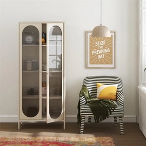 Vitrină crem din metal 80x186x40 cm Luna – Støraa