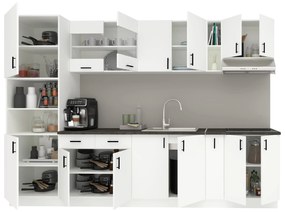 Set Bucatarie Karo V26, Alb, Blat Thermo 28 mm, L 300 cm