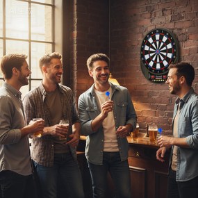 SPORTNOW Dartboard electronic pentru 1-8 jucători, afișaj LCD, 6 seturi de săgeți, multicolor | Aosom Romania