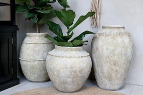 Vas decorativ din teracotă, aspect antichizat, Lourdes, H84 cm