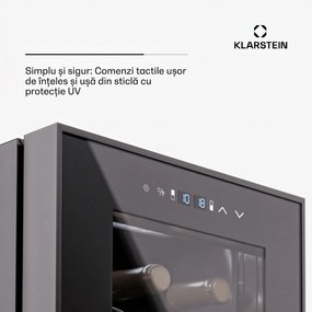 Klarstein Shiraz 27 Duo, frigider pentru vin, 2 zone, 83 l / 27 sticle, 5-18 / 5-18 °C, control tactil