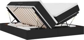 vidaXL Pat cu saltea și spațiu de depozitare Negru 200 x 200 cm
