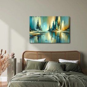 Tablou peisaj urban reflectat