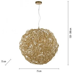 Paul Neuhaus 2019-12 - Lustră suspendată pe cablu SAREA 15xG9/40W/230V aurie