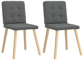 vidaXL Scaune de sufragerie, 2 buc., gri închis, material textil