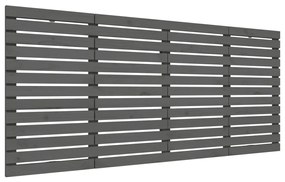 824690 vidaXL Tăblie de pat pentru perete, gri, 156x3x91,5 cm, lemn masiv pin