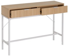 Masă consolă în culoare naturală cu aspect de lemn de stejar 30x100 cm Mid-Lines – Casa Selección