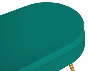 Bancheta ovala din catifea verde