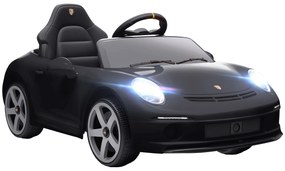 AIYAPLAY Mașină pentru Copii 3-5 Ani cu Licență Oficială RUF GT, Telecomandă, Centură de Siguranță și Muzică, Negru | Aosom Romania